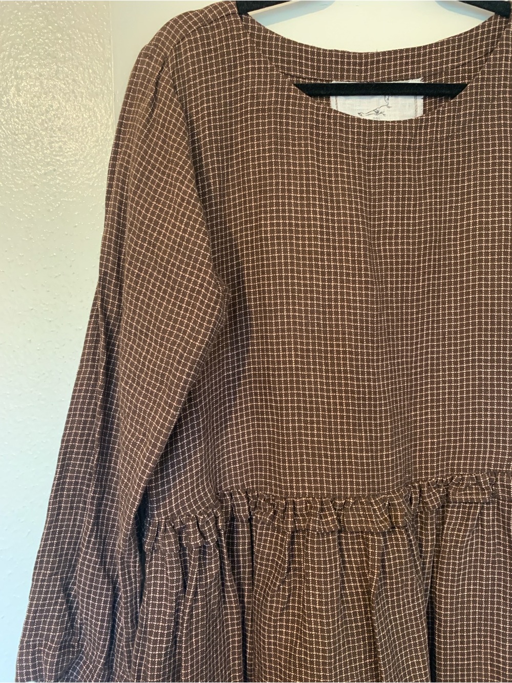 notPERFECTLINEN Soria Brown Check Dress - Picture 4 of 9